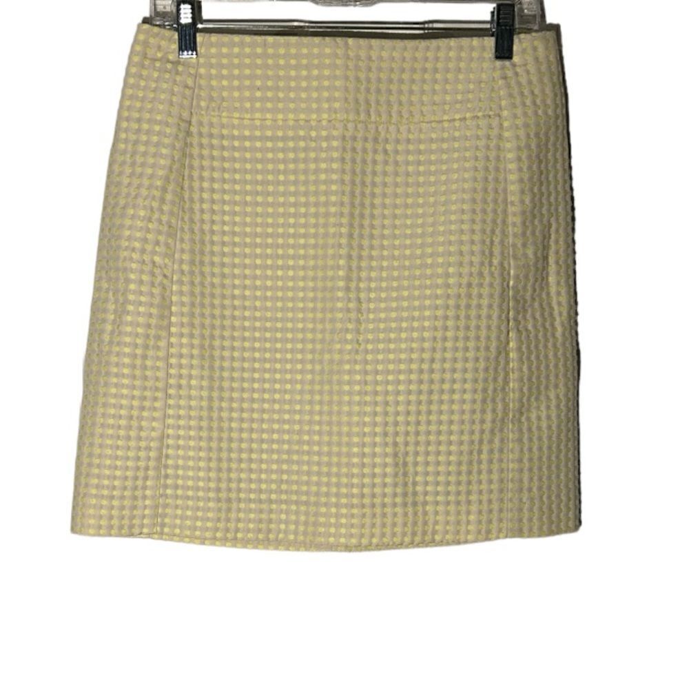 LOFT Yellow Print Lined Mini Skirt Size 4